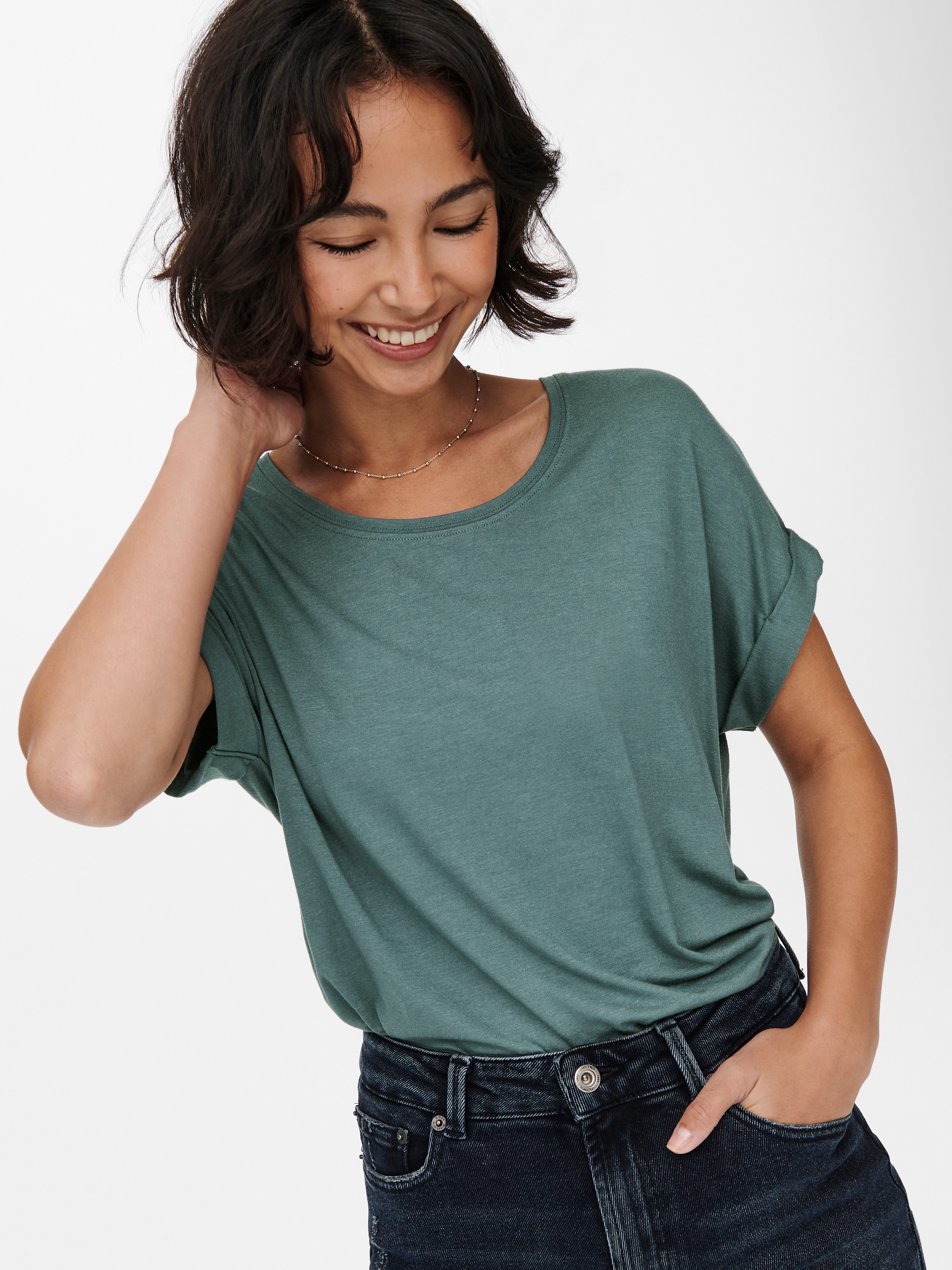 ONLY T-Shirt ONLMOSTER – Kurzarmshirt mit Aufschlag und klassischem Look Viskosemischung, regular fit