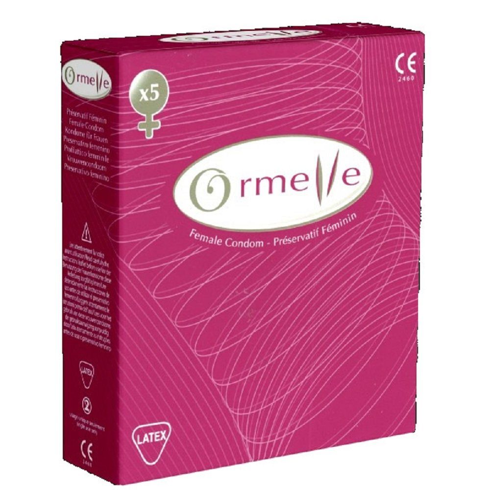 Ormelle Kondome Female Condom Packung mit, 5 St., französische Frauenkondome aus Latex