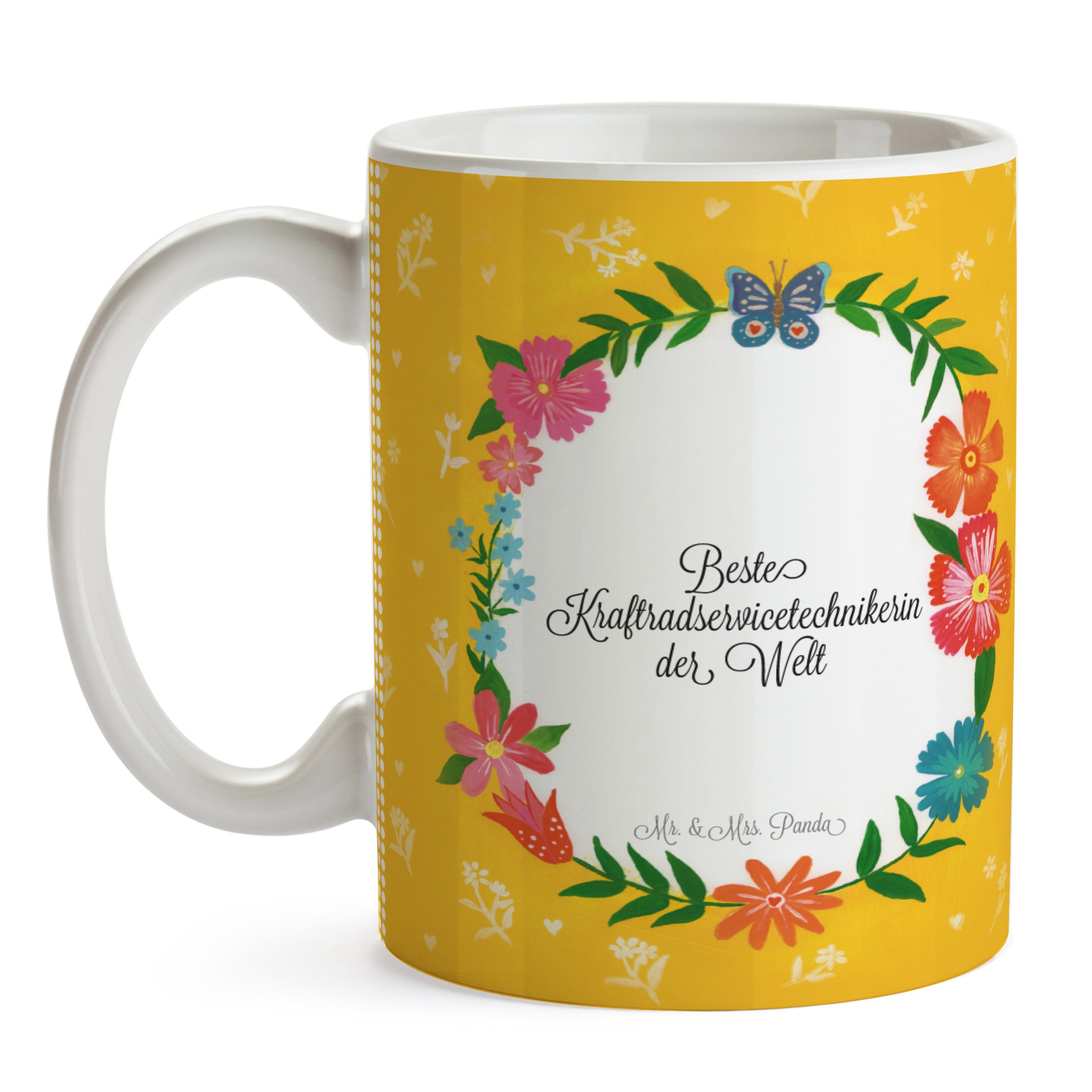 Geschenk, Panda & Tasse Mr. Kraftradservicetechnikerin Mrs. Kaffeebecher, Keramik Bachelor, Porzel, -