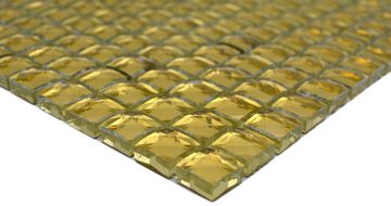 Mosani Glas Mosaikfliesen Diamant Goldfliese glänzend Wand Küche Bad, Gold