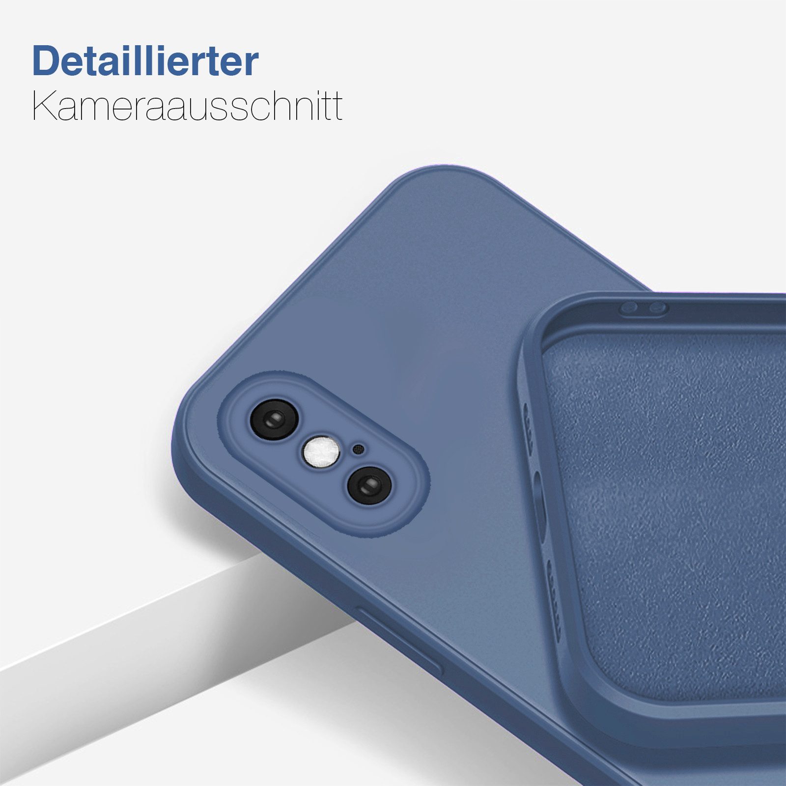 Tec-Expert Handyhülle SoftGrip Cover Hülle für Apple iPhone X, Handy Case Bumper integrierter Kameraschutz flexibel
