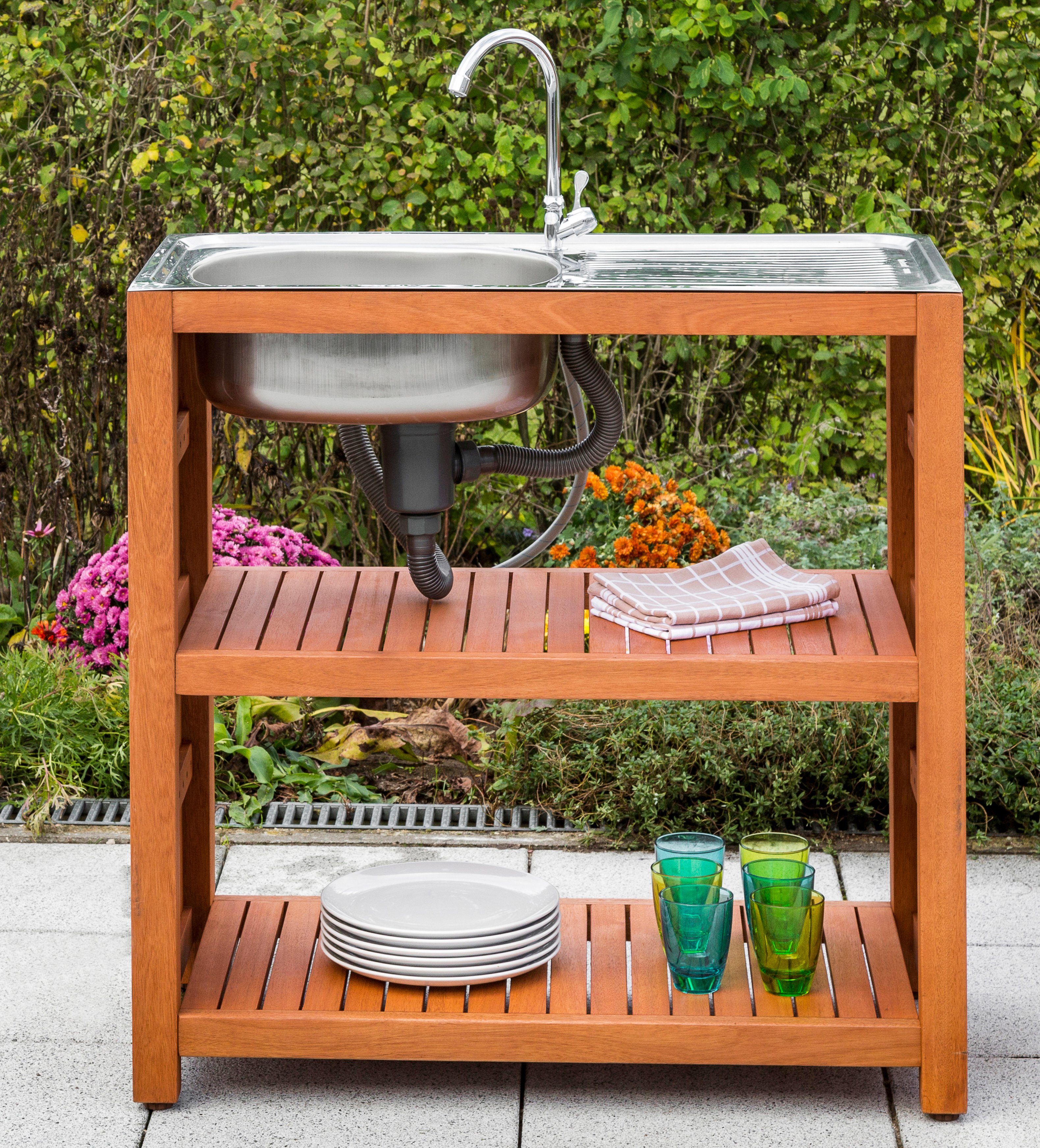 MERXX Gartentisch, Mit Edelstahlspüle und Wasserhahn online kaufen OTTO
