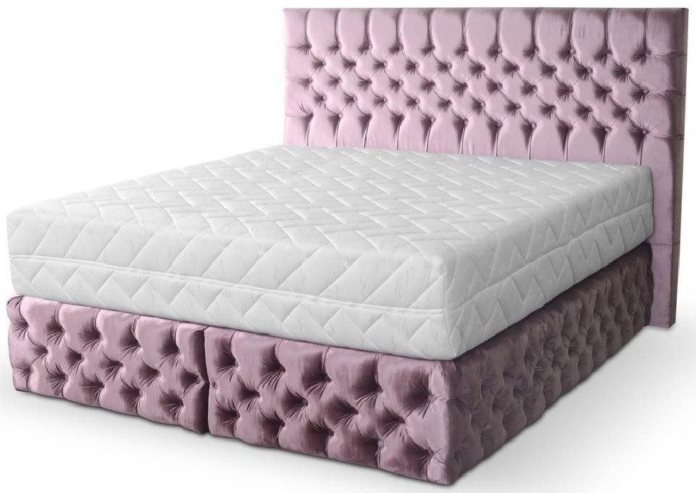 JVmoebel Boxspringbett Elegantes Chesterfield Doppelschlafzimmer aus Holz mit Polsterung (1-St., 1x Bett), Made in Europa