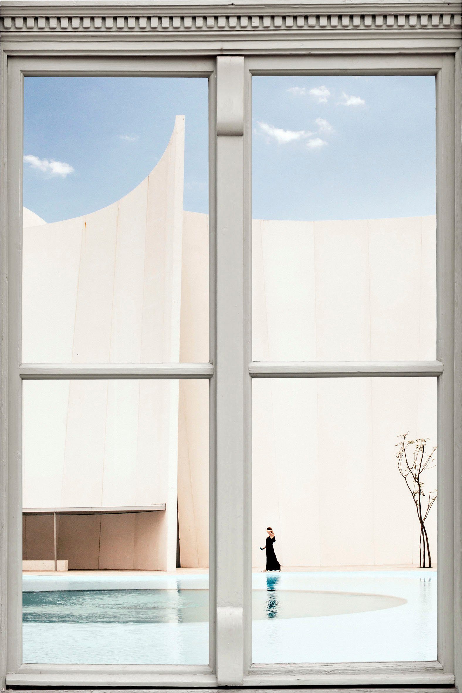 queence Wandsticker Pool, Wandsticker, Wandbild, selbstklebend, 3D, Fenster