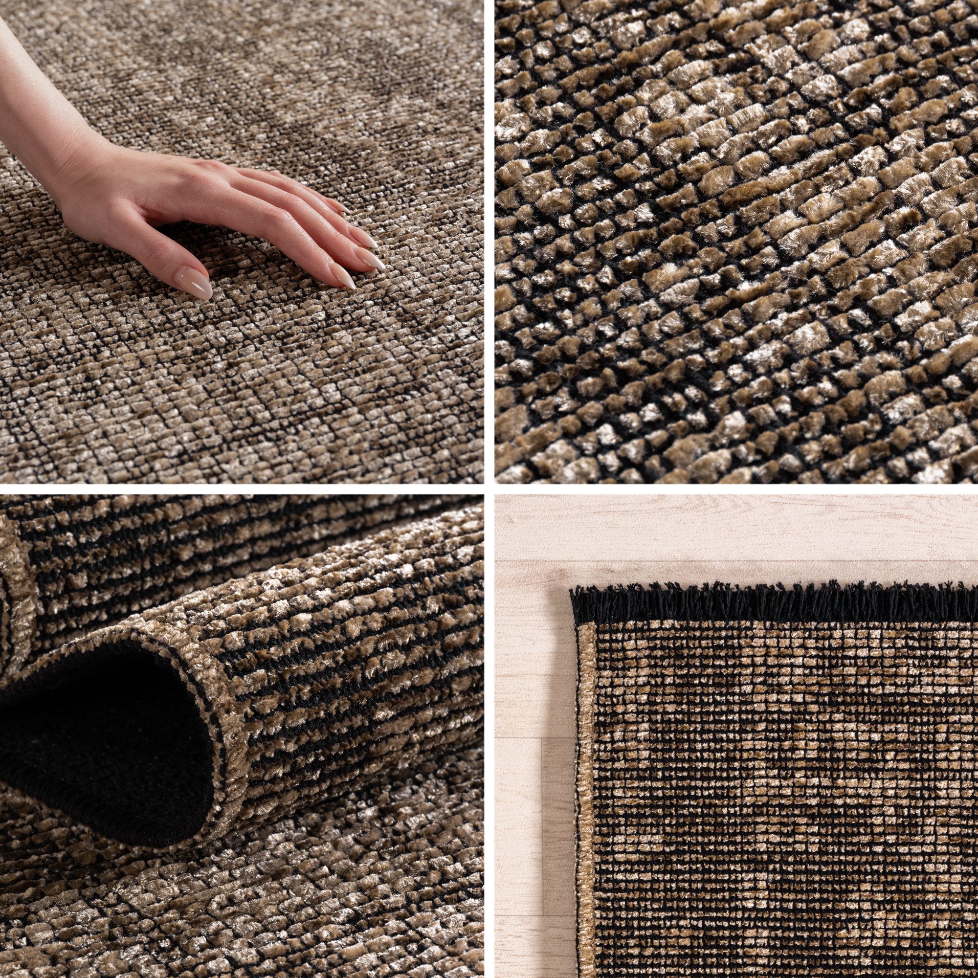 Teppium Teppich Unicolor - Einfarbig, Läufer, Höhe: 7 mm, Baumwolle Teppich Anti-Rutsch Waschbar Flachgewebe