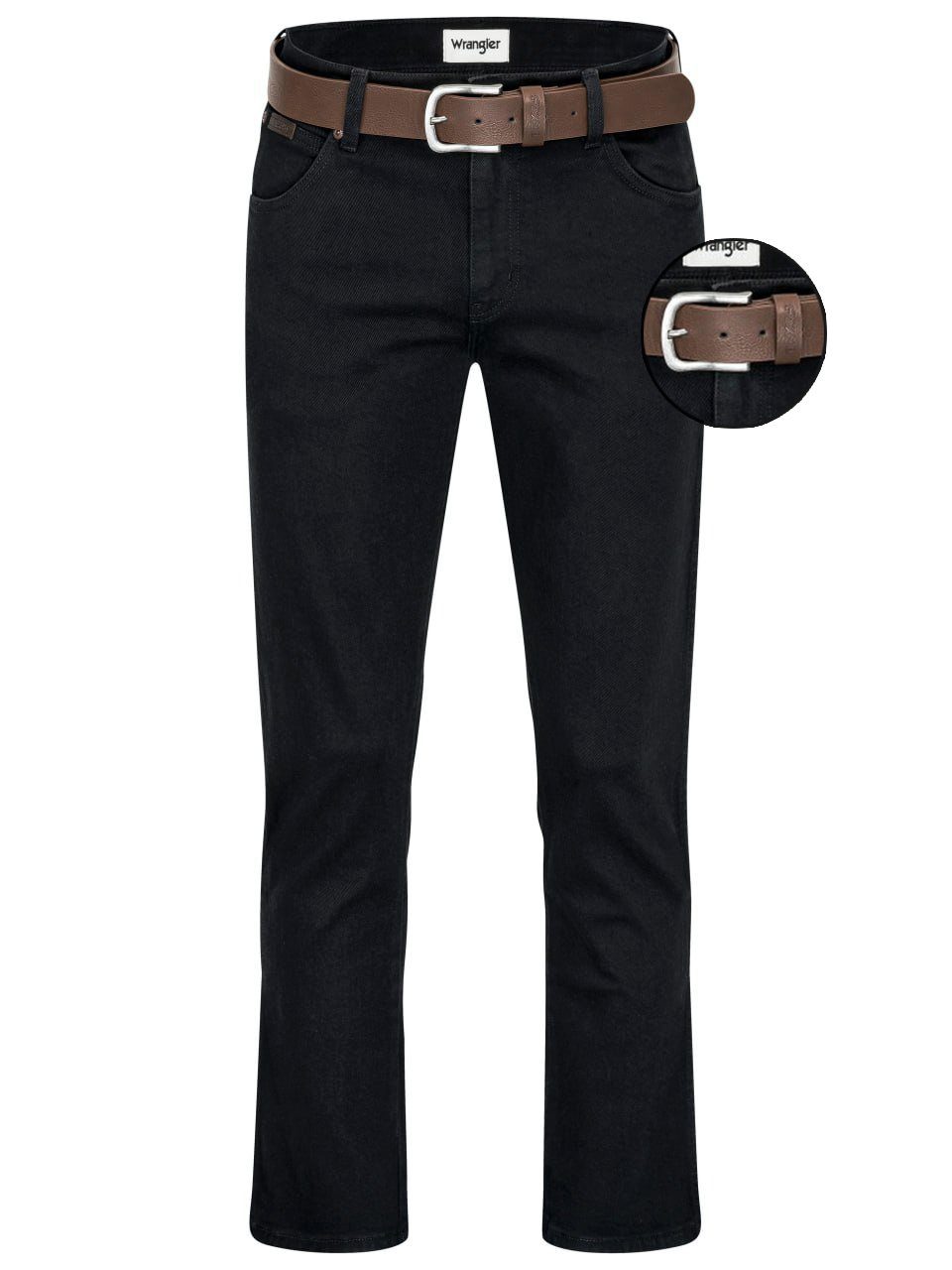 Wrangler Straight-Jeans Texas Authentic Straight Herren-Strechjeans mit Gürtel
