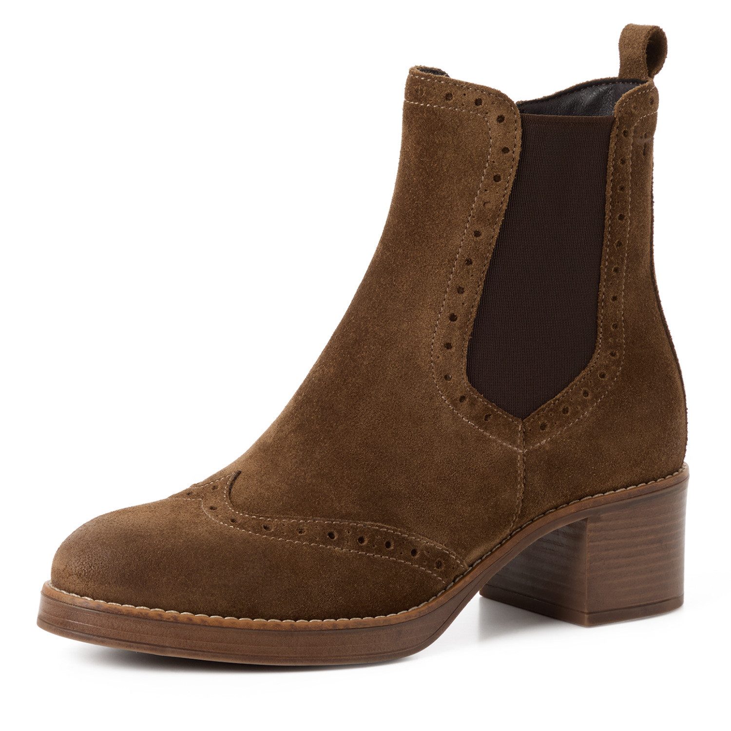 Tamaris Chelseaboots Blockabsatz, Stiefelette mit Innenreißverschluss und Stretcheinsatz