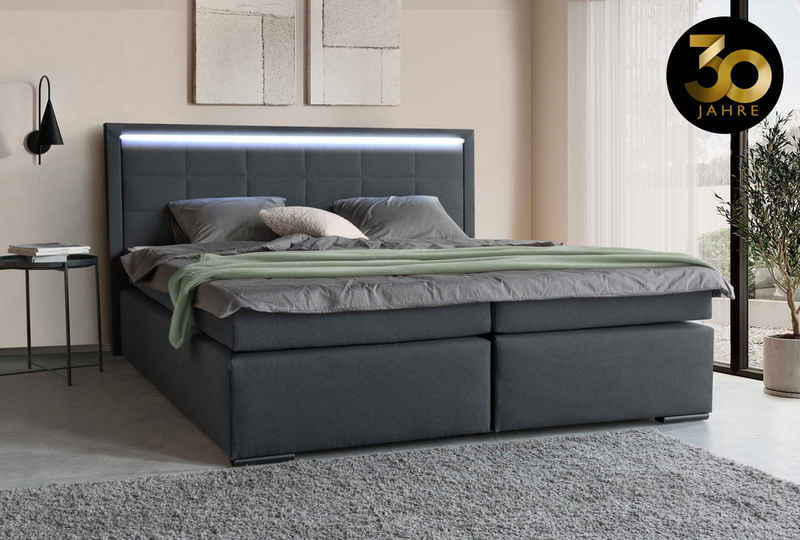 COLLECTION AB Boxspringbett 30 Jahre Jubiläums-Modell Athena, in H2,H3 & H4, inkl. Topper, inkl. LED-Leiste