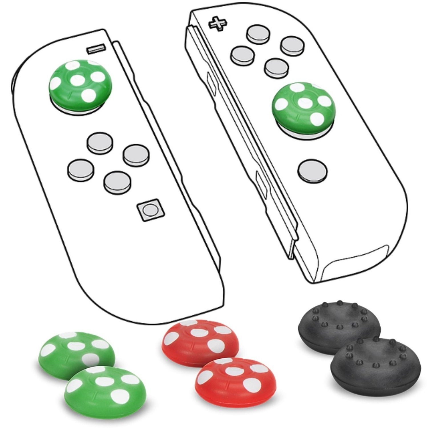 Speedlink Контролери Caps Stix Cap Trigger Thumb-Grips Stick Kappen, Grip Caps Knöpfe Kappen für Nintendo Switch Контролери, Anti-Rutsch