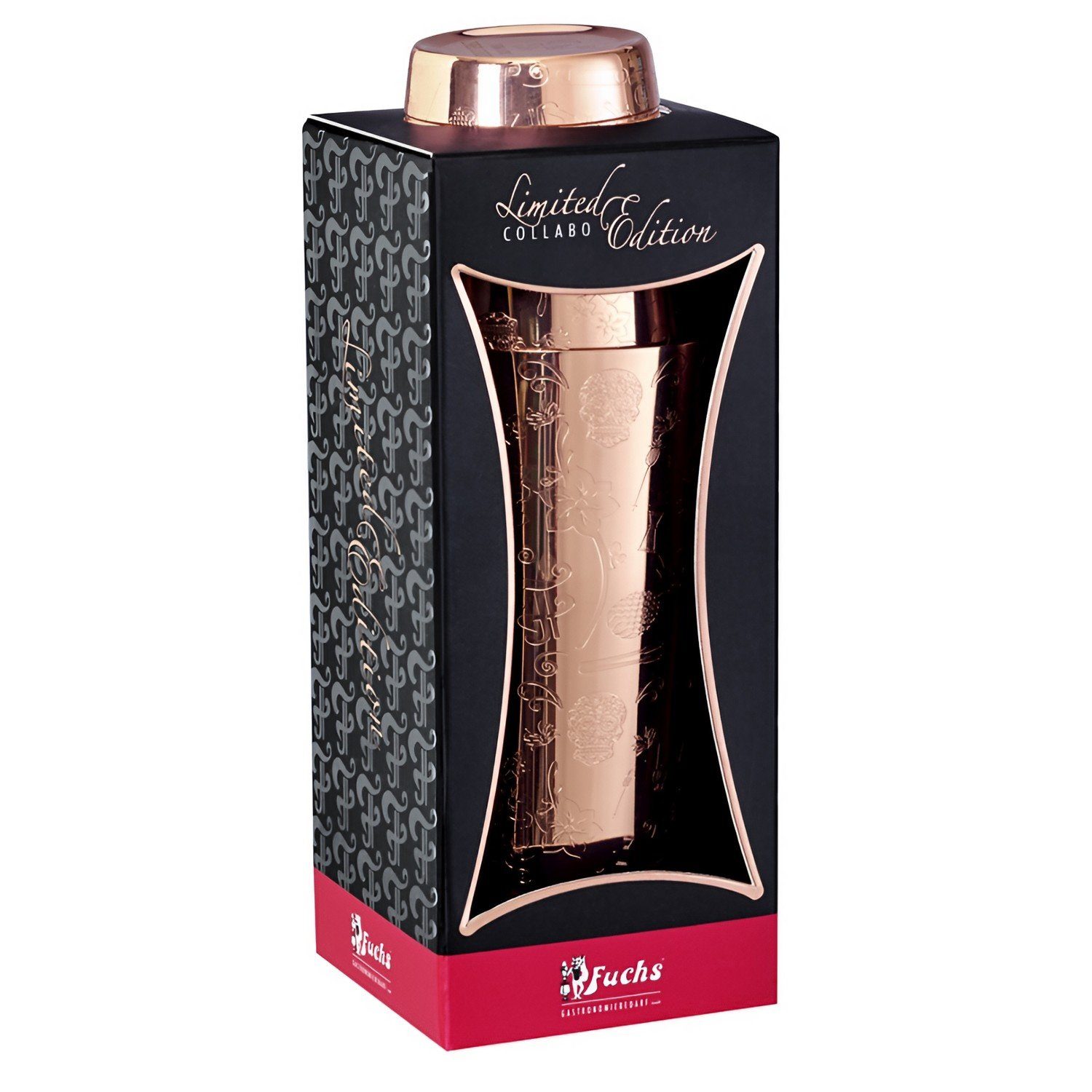 FUCHS Cocktail Shaker Cocktail shaker - Collabo TIN oN TIN Edelstahl - 28oz/18oz, mit Gravur - verkupfert - Limited Edition