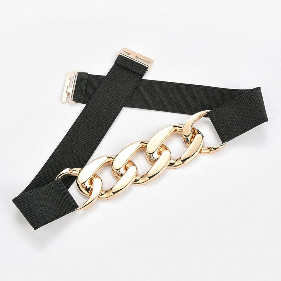 Coonoor Taillengürtel Damen Breiter elastischer Gürtel für Kleider Breiter Retro Stretch Taille Gürtel mit Schnalle