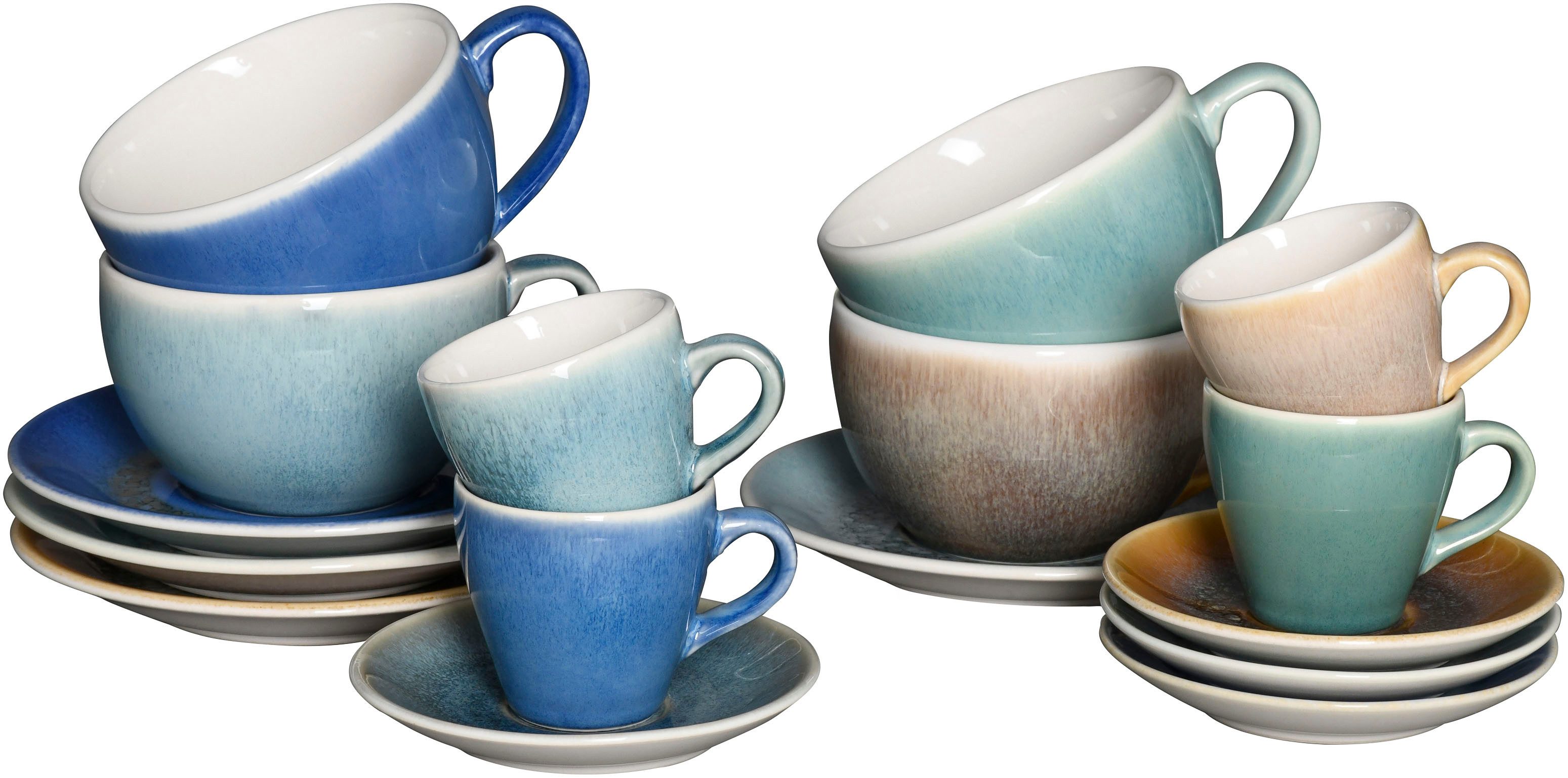Tasse Caldera Mix, Bistrotassen-Set, 16-tlg.