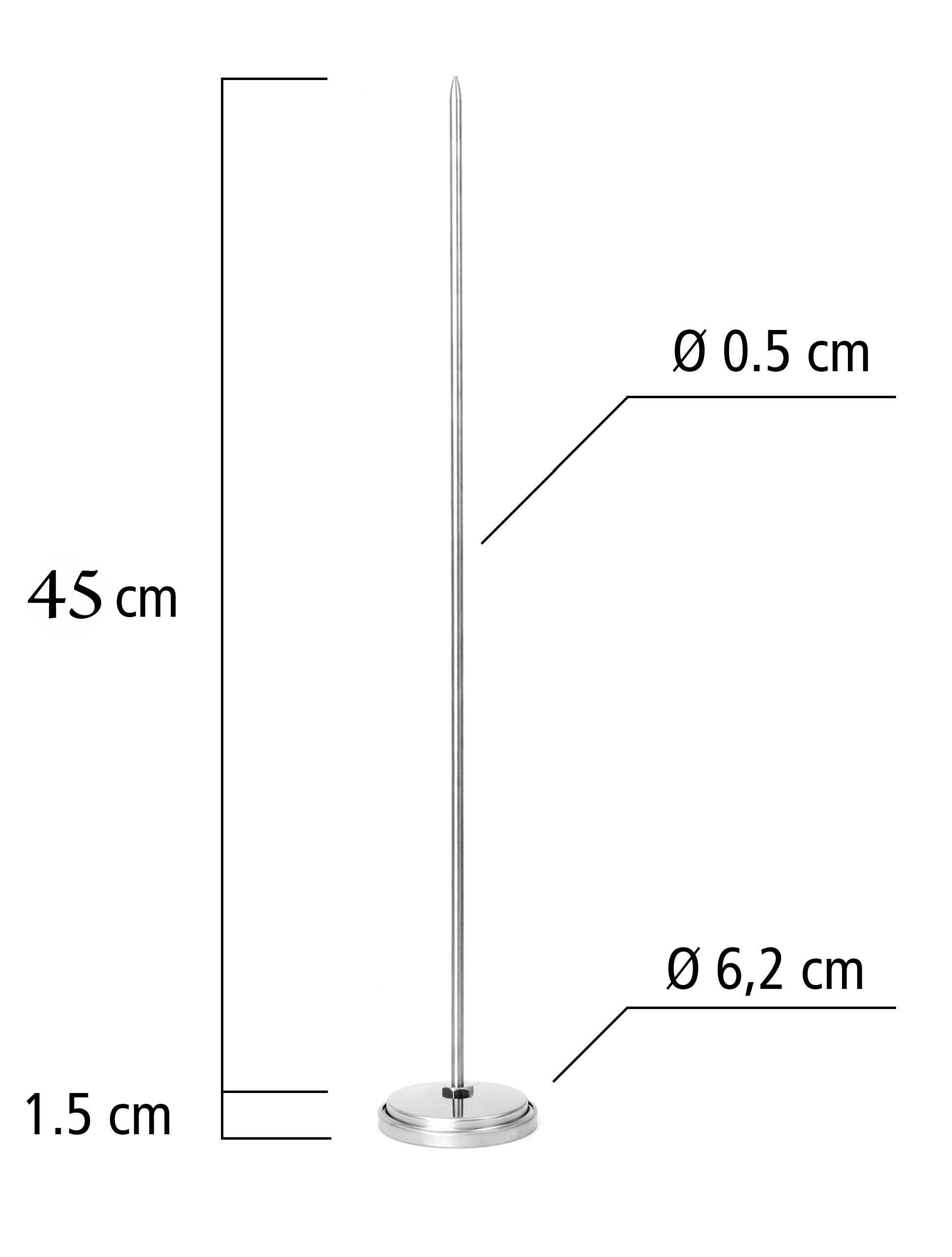 Lantelme Grillthermometer 500°C Edelstahl BBQ Smoker Holzkohle Gasgrill Grill Thermometer Analog, 2-tlg., Grillthermometer mit Befestigungskonus, Länge Sonden Wählbar, Einbauthermometer auch für Backofen, Pizzaofen