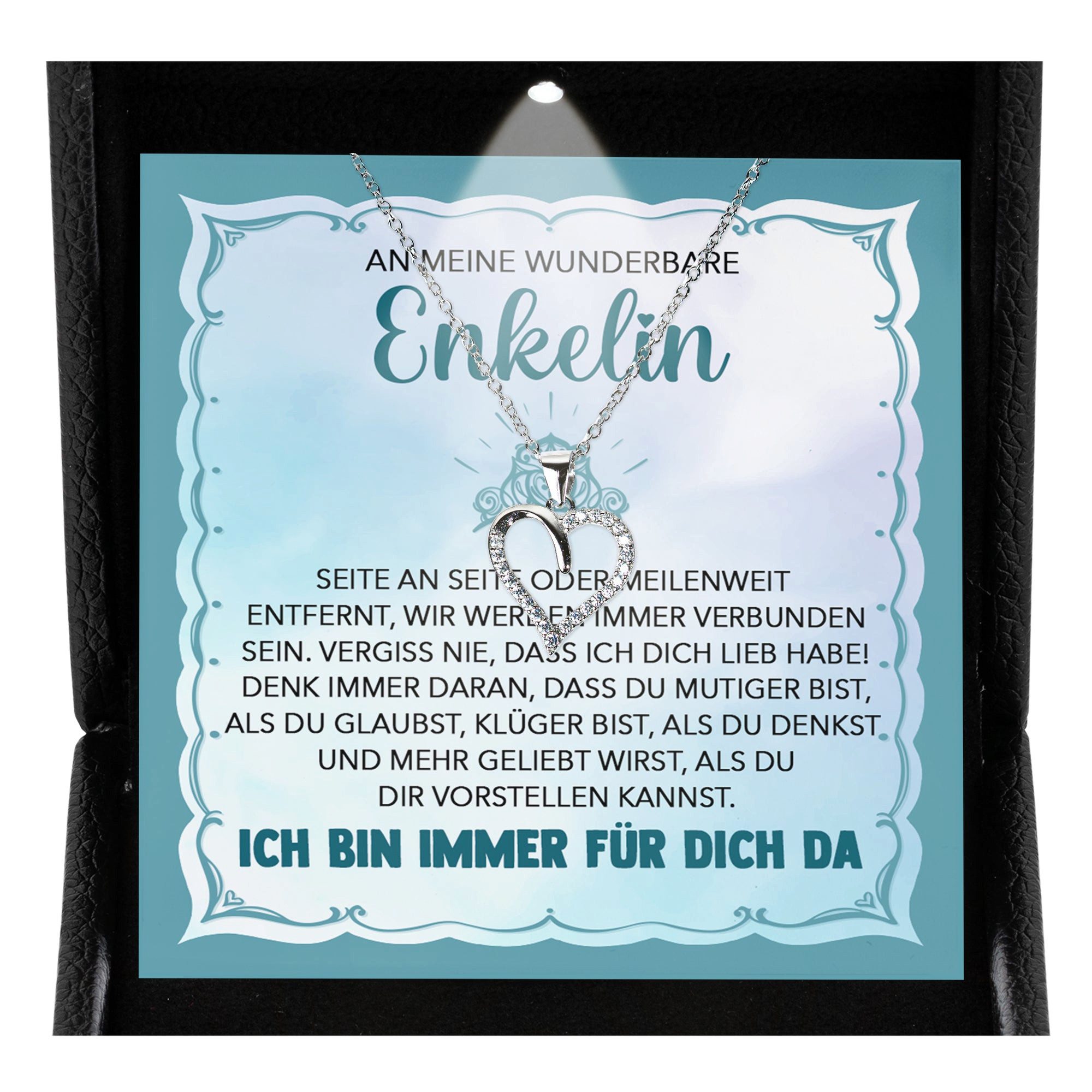 Schmuckset An Meine Enkelin Geschenk von Oma Opa Mädchen Herz Halskette Frauen