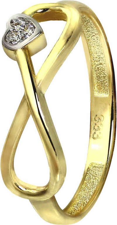 GoldDream Goldring »GDR516Y56 GoldDream Gold Ring Gr.56 Unendlich« (Fingerring), Damen Ring Unendlich aus 333 Gelbgold - 8 Karat, Farbe: gold, weiß