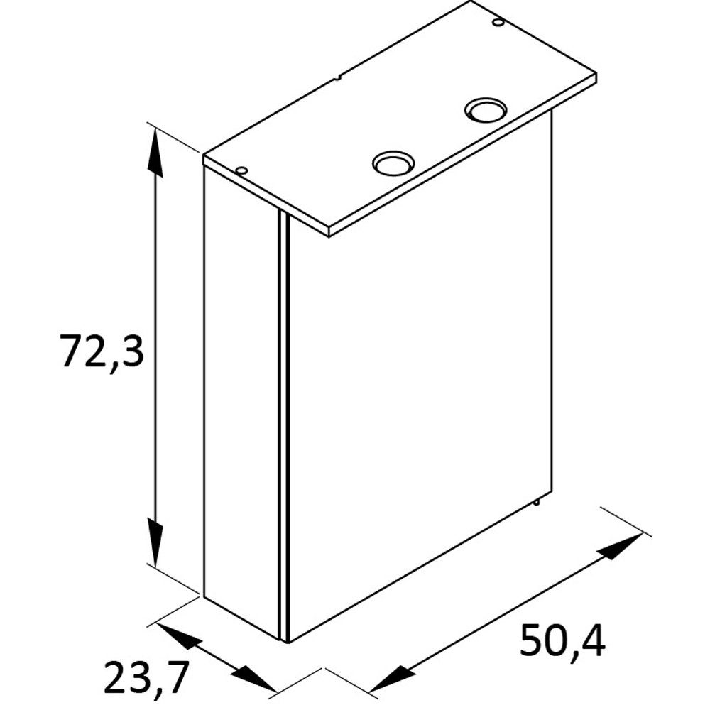 Lomadox Spiegelschrank inkl. LED in schwarz, 50,5/72,5/16 B/H/T: SARAY-80 cm Beleuchtung Badezimmer