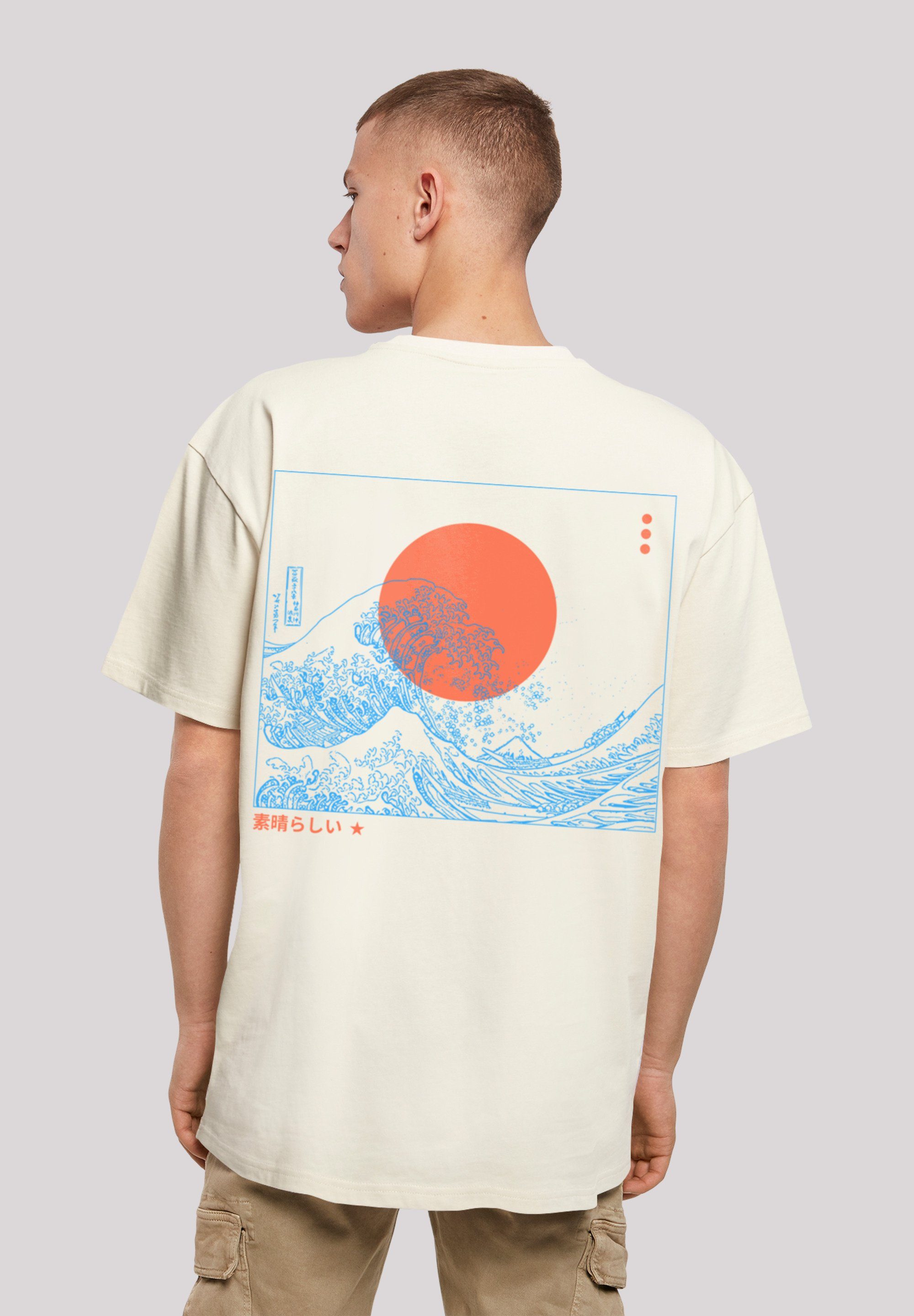 F4NT4STIC T-Shirt Kanagawa Welle Japan Print sand