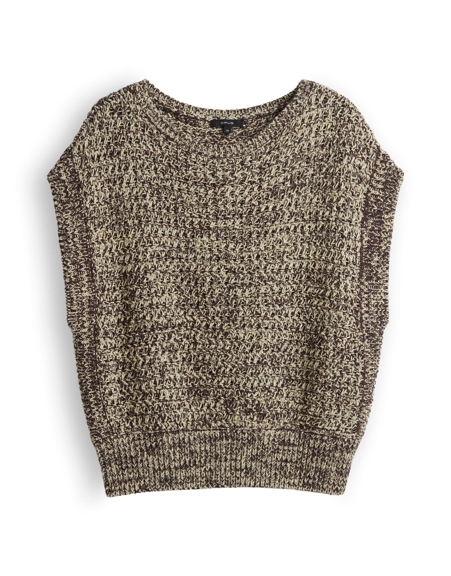 OPUS Pullunder Podenna aus weichem Strick mit Mélange Effekt Der Überschnittene Arm sorgt für eine relaxte Silhouette