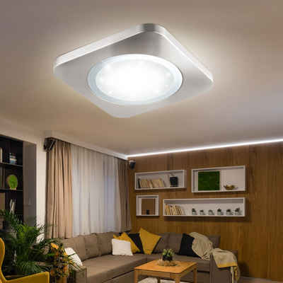 EGLO LED Einbaustrahler, LED-Leuchtmittel fest verbaut, Warmweiß, LED Aufbau Decken Lampe Kristall Effekt chrom matt Wohn Schlaf