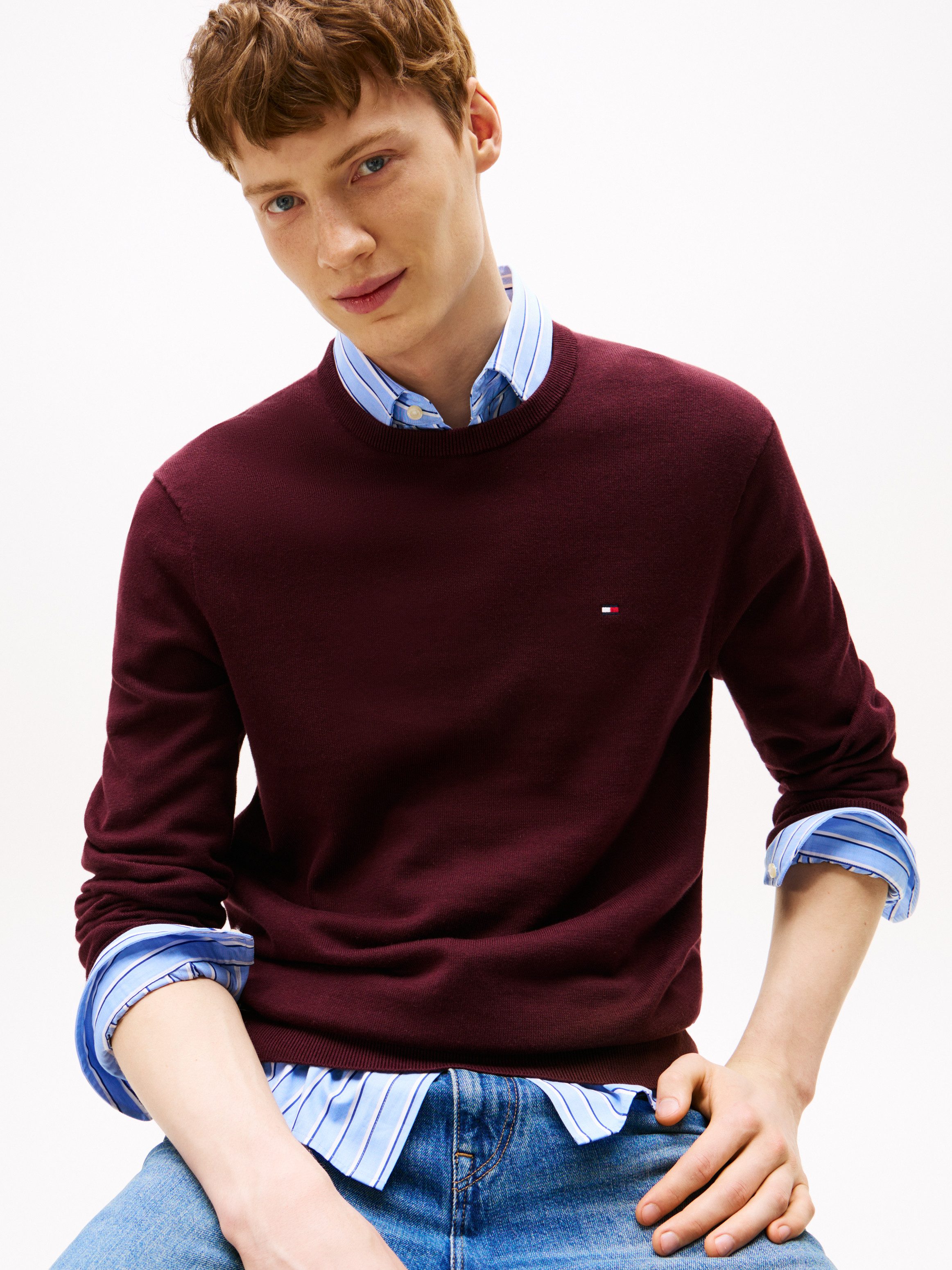 Tommy Hilfiger Rundhalspullover ESSENTIAL COTTON CREW NECK 100% Baumwolle C günstig online kaufen