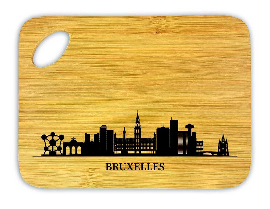 die Stadtmeister Frühstücksbrett Skyline Brüssel, Bambus