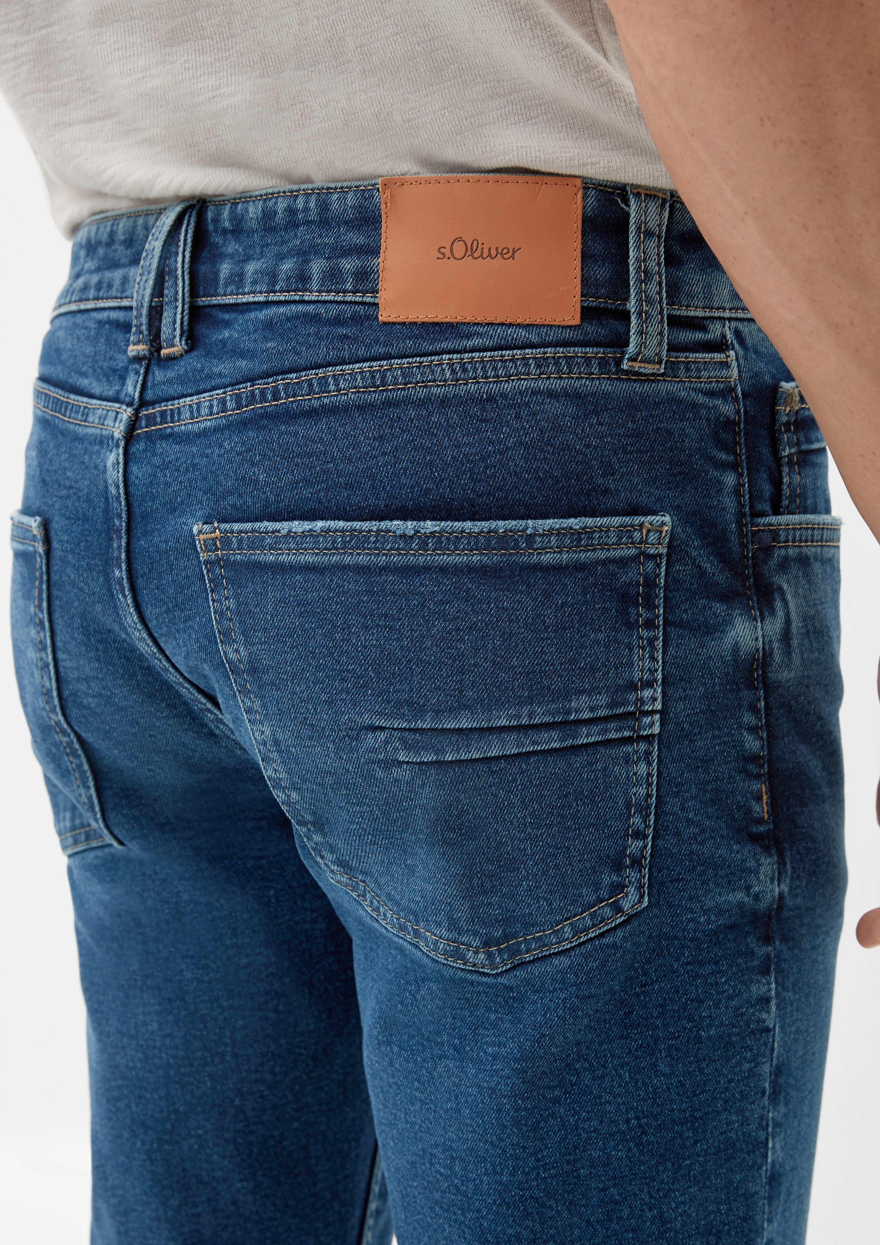 Slim ozeanblau Leg / / Fit Rise Slim Stoffhose / Waschung Jeans Nelio s.Oliver Mid