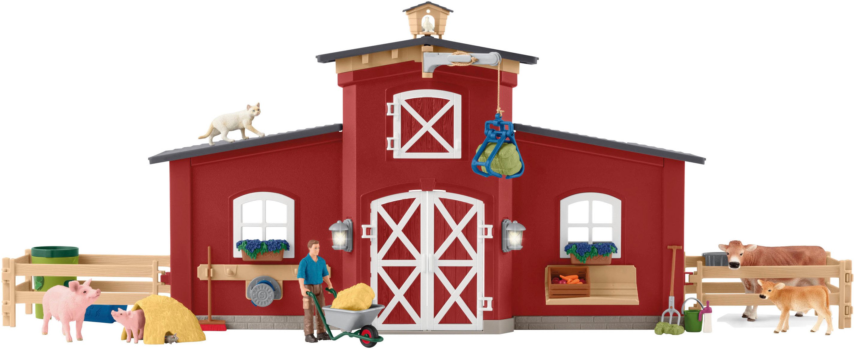 Schleich® Spielwelt FARM WORLD, Große Farm rot (42606), Made in Europe