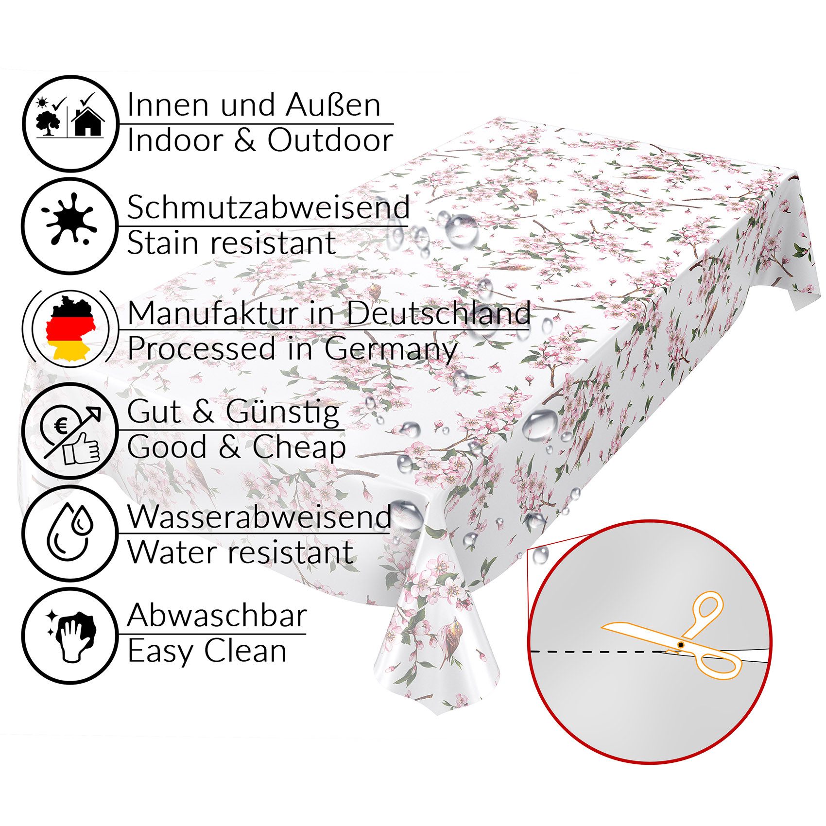 ANRO Tischdecke Wachstuchtischdecke Gartentischdecke Wachstischdecke (Einze günstig online kaufen