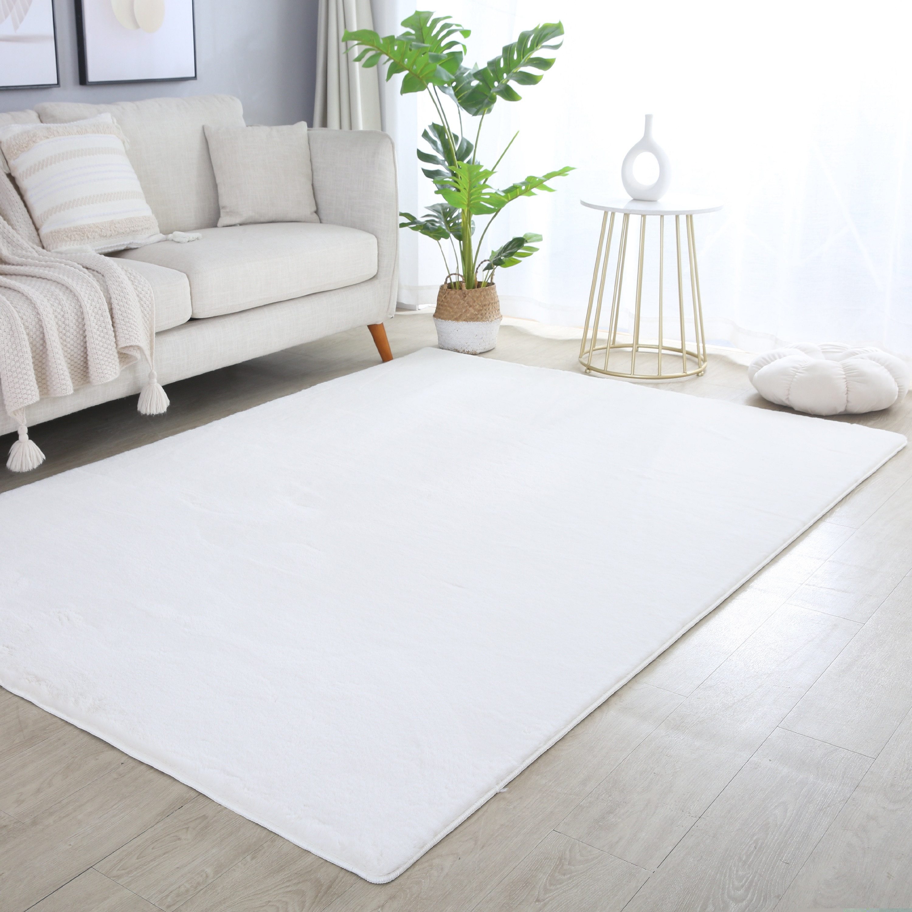 Carpettex Hochflor-Teppich Unicolor - Einfarbig, Läufer, Höhe: 20 mm, Teppich Wohnzimmer Einfarbig Shaggy Modern Flauschiger Felloptik Weich