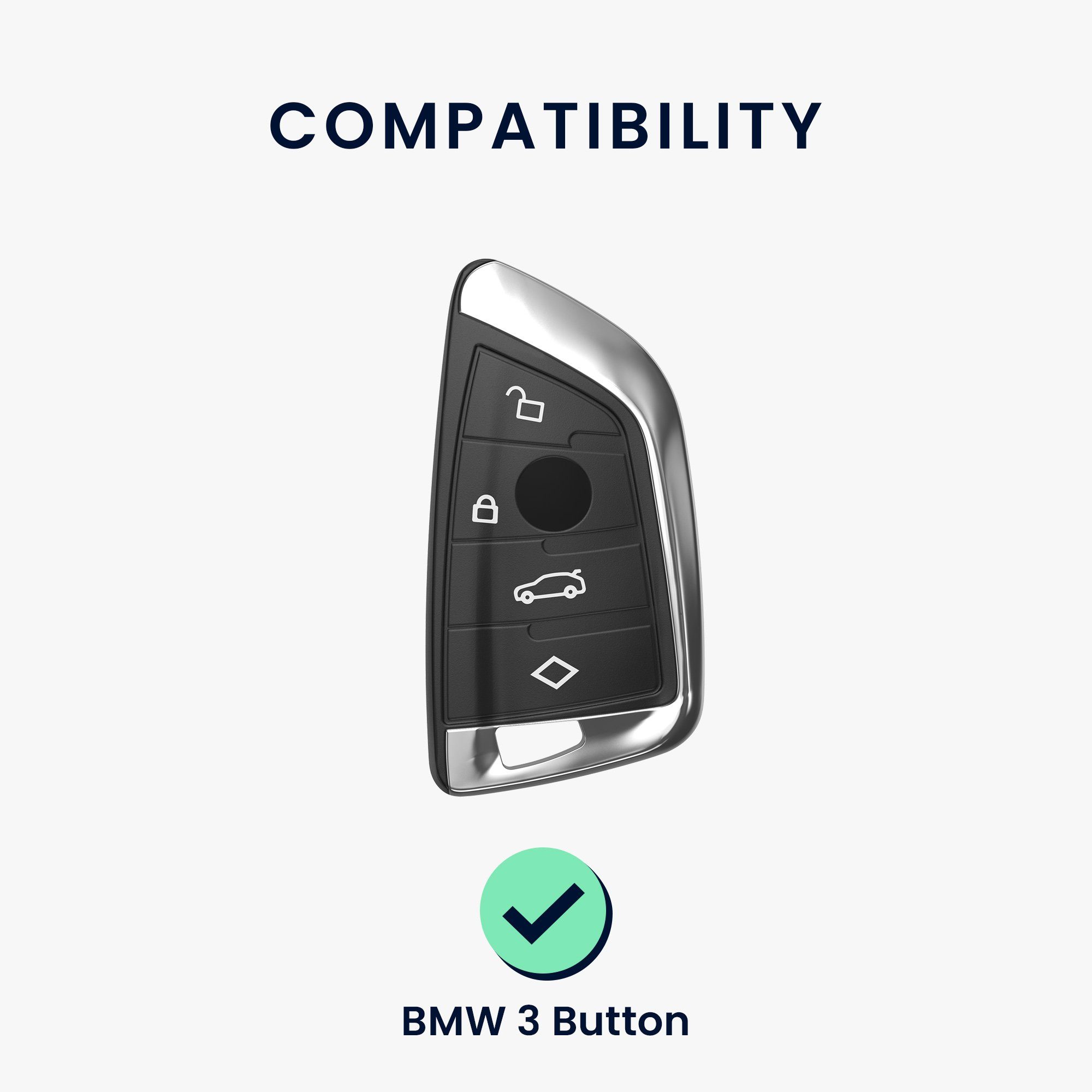 Silikon Hülle Schlüsselhülle Cover Autoschlüssel für BMW, kwmobile Schlüsseltasche Weiß