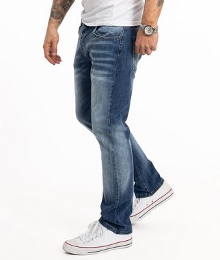 Rock Creek Straight-Jeans Herren Jeans Stonewashed Blau RC-2358