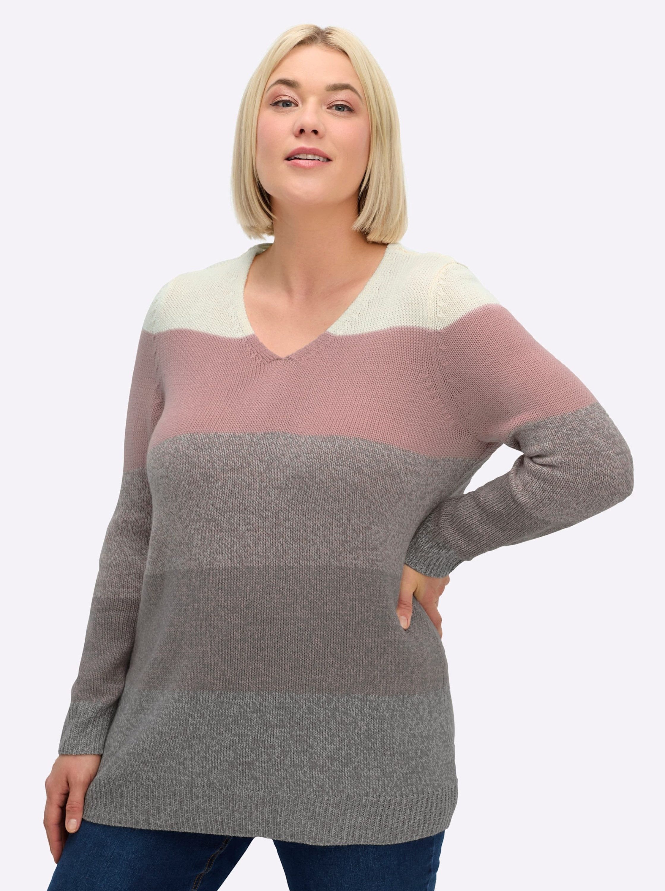 Sieh an! Strickpullover Longpullover Langarm Jersey