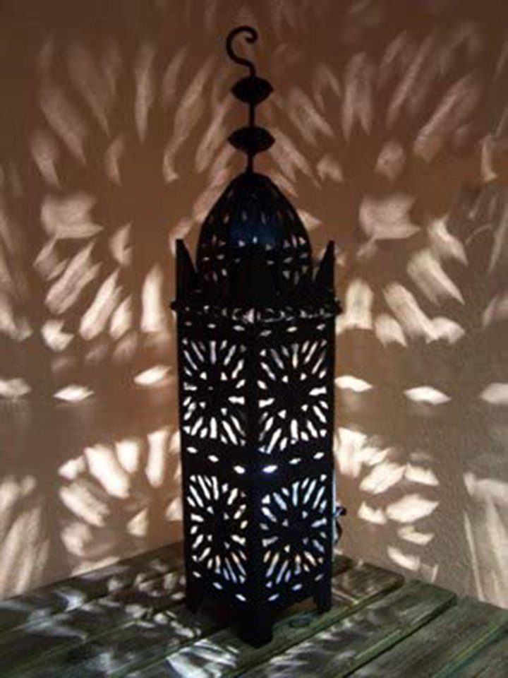 Marrakesch Orient & Mediterran Interior Windlicht Marokkanische Laterne Frane schmal, orientalisches Windlicht, Marokkanische Metalllaterne für draußen als Gartenlaterne, oder Innen als Tischlaterne, Marokkanisches Gartenwindlicht, Handarbeit