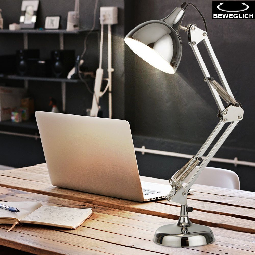 etc-shop LED Schreibtischlampe, Leuchtmittel inklusive, Tisch Warmweiß, Leuchte Fernbedienung Dimmer Lampe Farbwechsel, Gelenk Lese