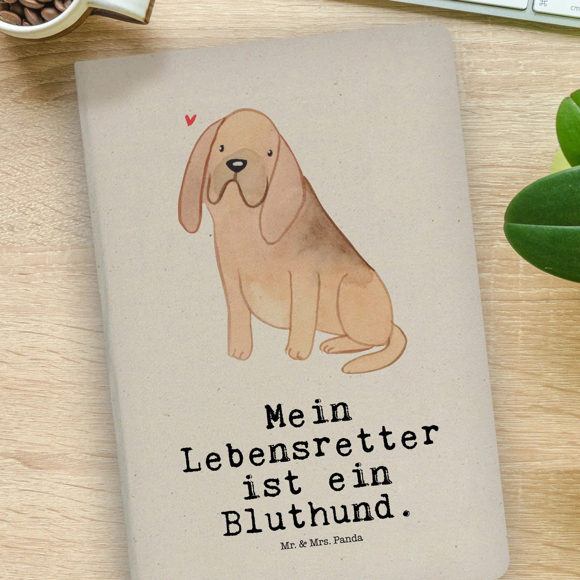 Thumbnail - Mr. & Mrs. Panda Notizbuch Bloodhound Lebensretter - Transparent - Geschenk, DIN A4 Skizzenbuch, Mr. & Mrs. Panda, Echte...