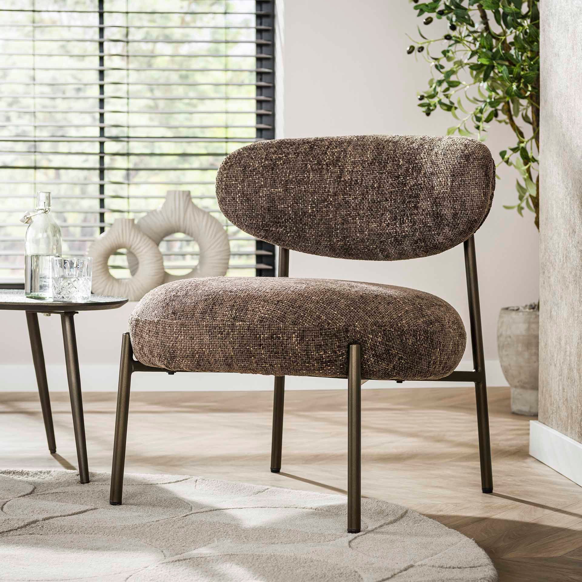Vintagehaus Cocktailsessel Retro Round in erdigen günstig online kaufen