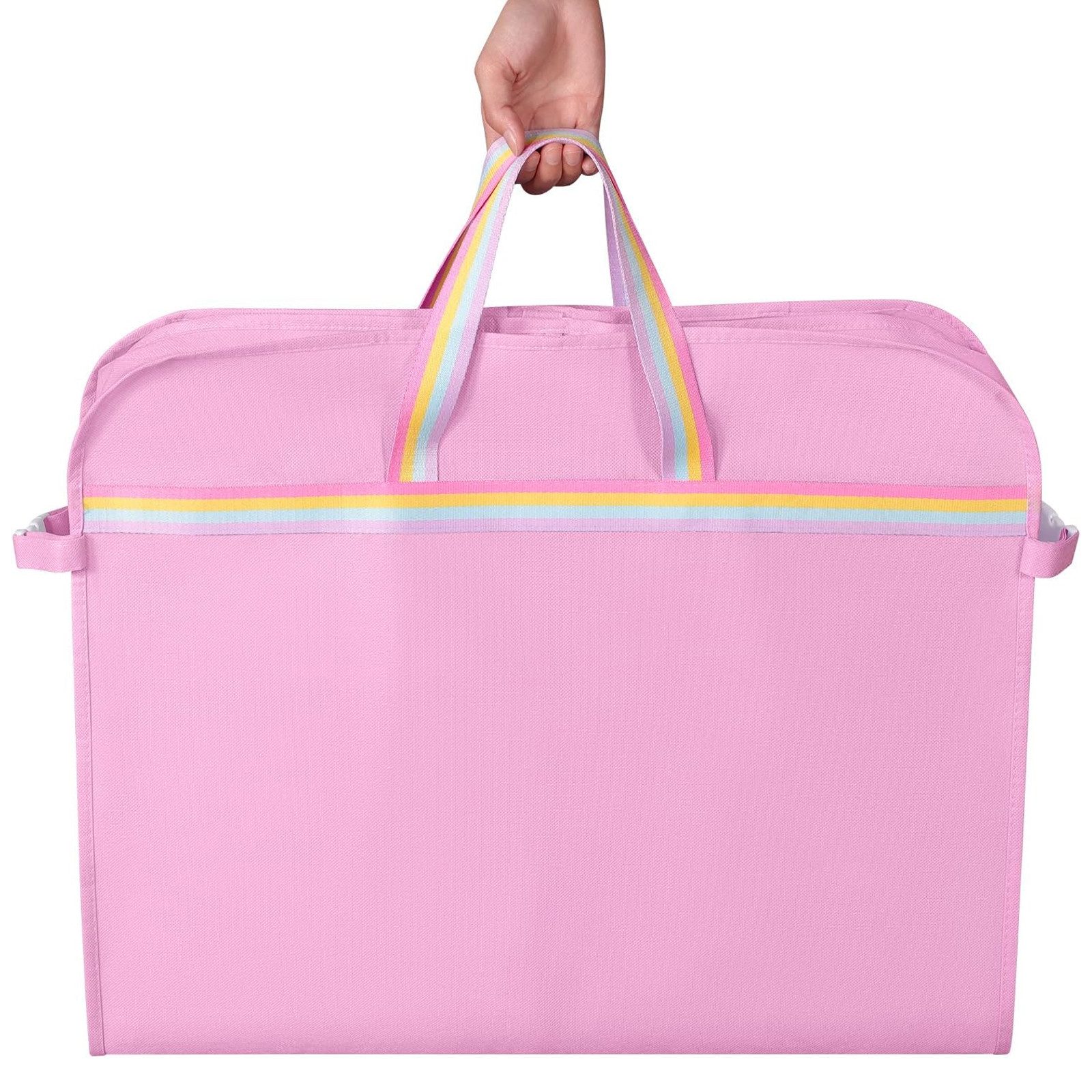 BOOD Kleidersack Rosa Tanz-Kleidersack mit mehreren Fächern für Kinderkleidung (Packung, 1 St., Kleidersack für Tanzbekleidung, Griffe im Regenbogen-Design) Zus – Bild 5 von 5