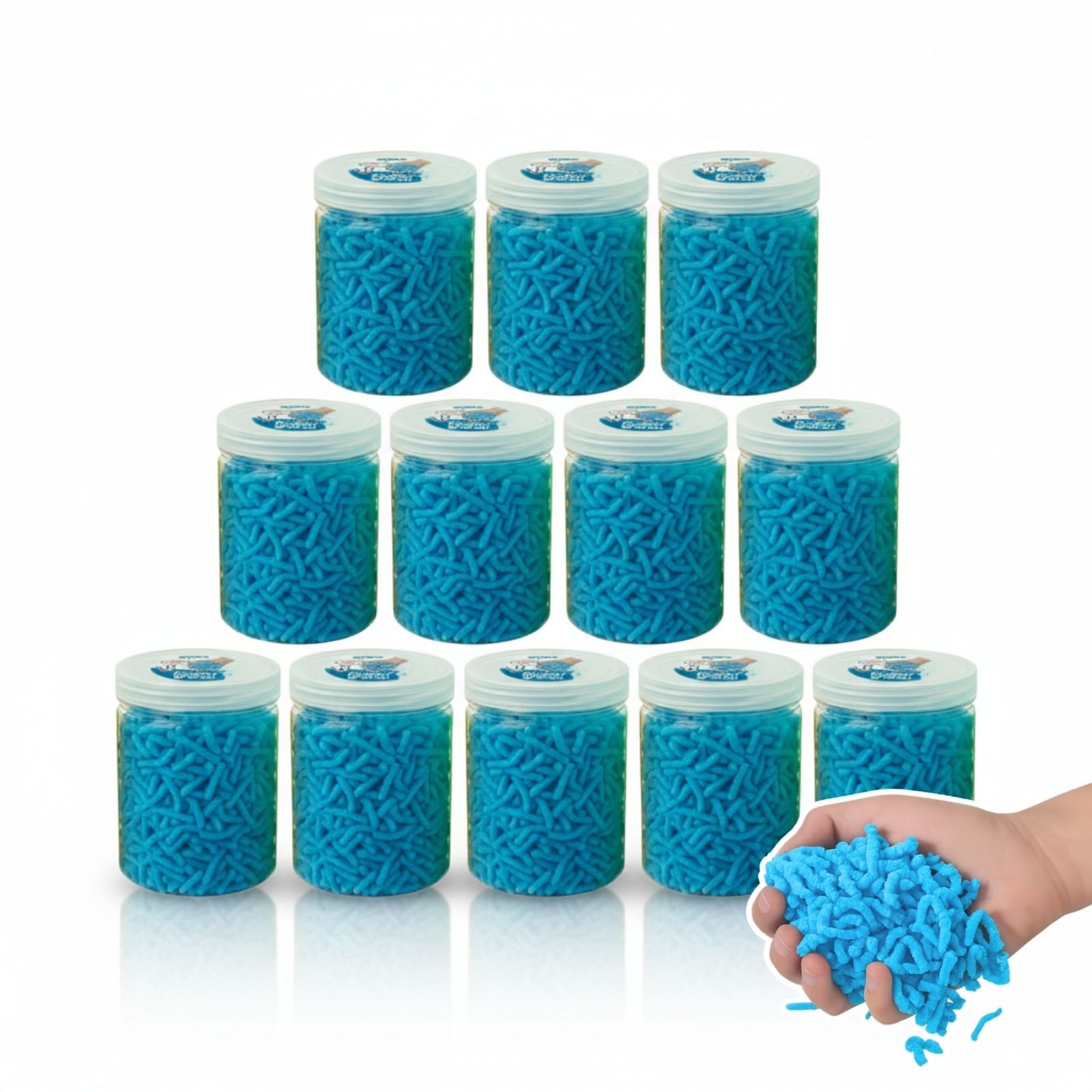 alldoro Fidget-Gadget Squishy Worms, 1440g blaue Fidget-Würmchen, Sensorisches Anti-Stress Spielzeug mit coolem Zappel-Effekt zum Kneten