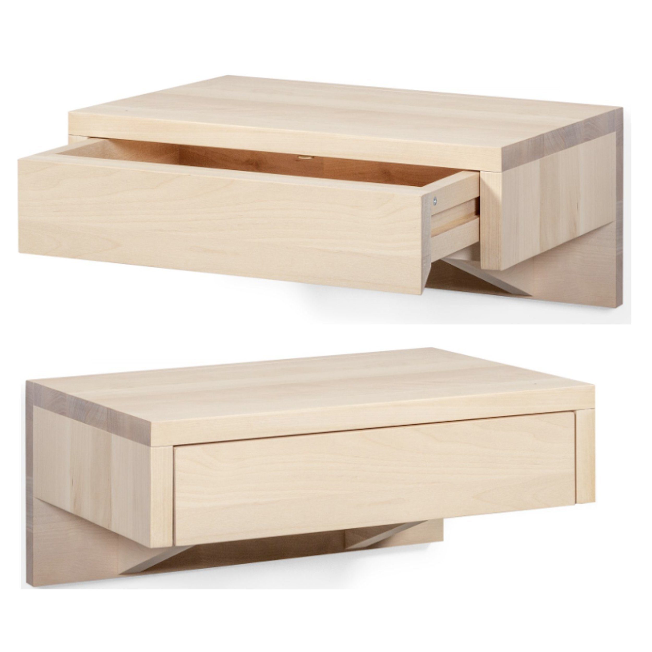 Nachttisch BO, schwebendes und funktionales Wandregal, H 18 x B 40 x T 30 cm