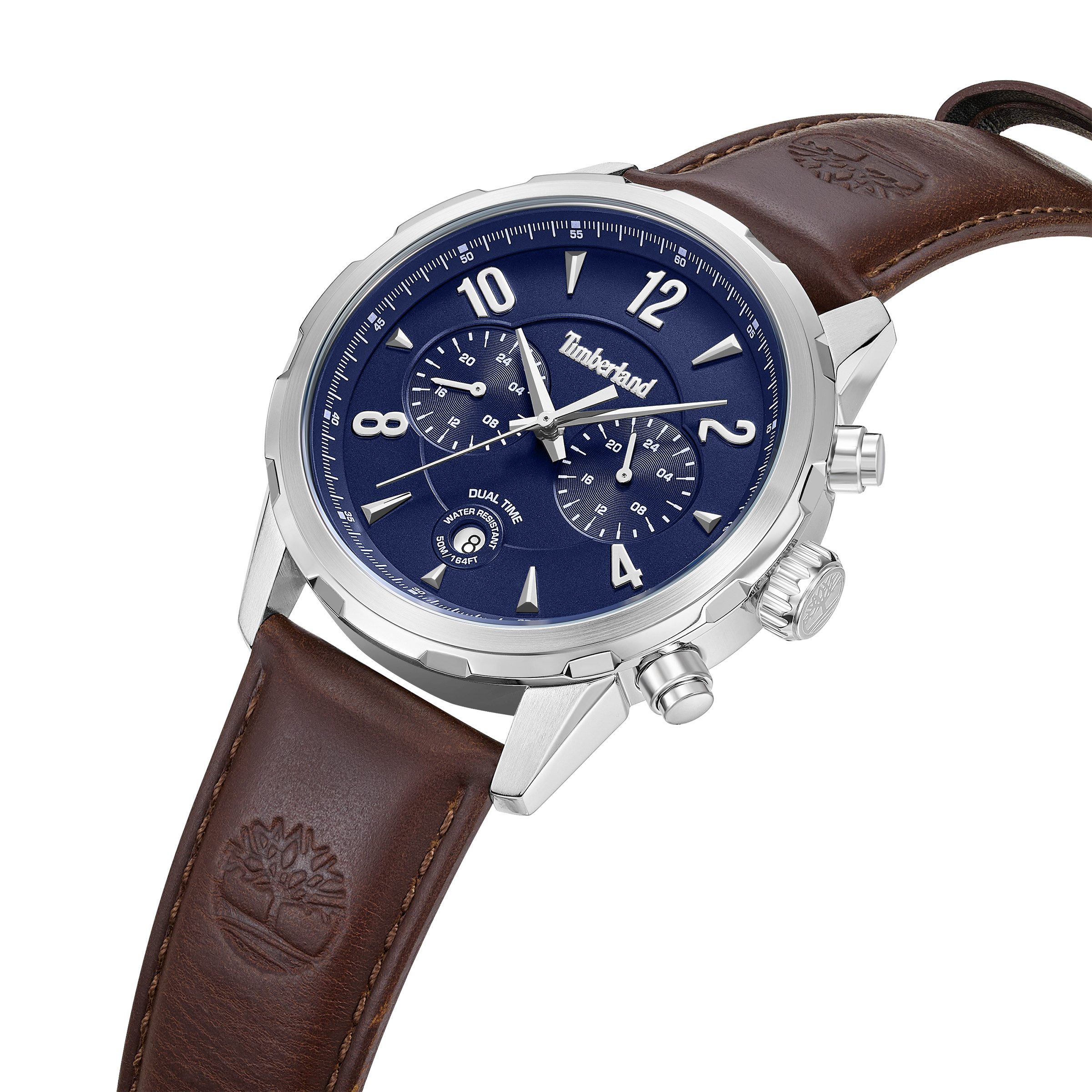 Timberland Multifunktionsuhr Newkirk TDWGF0082903, Quarzuhr, Armbanduhr, Herrenuhr, Lederarmband, analog, Tag