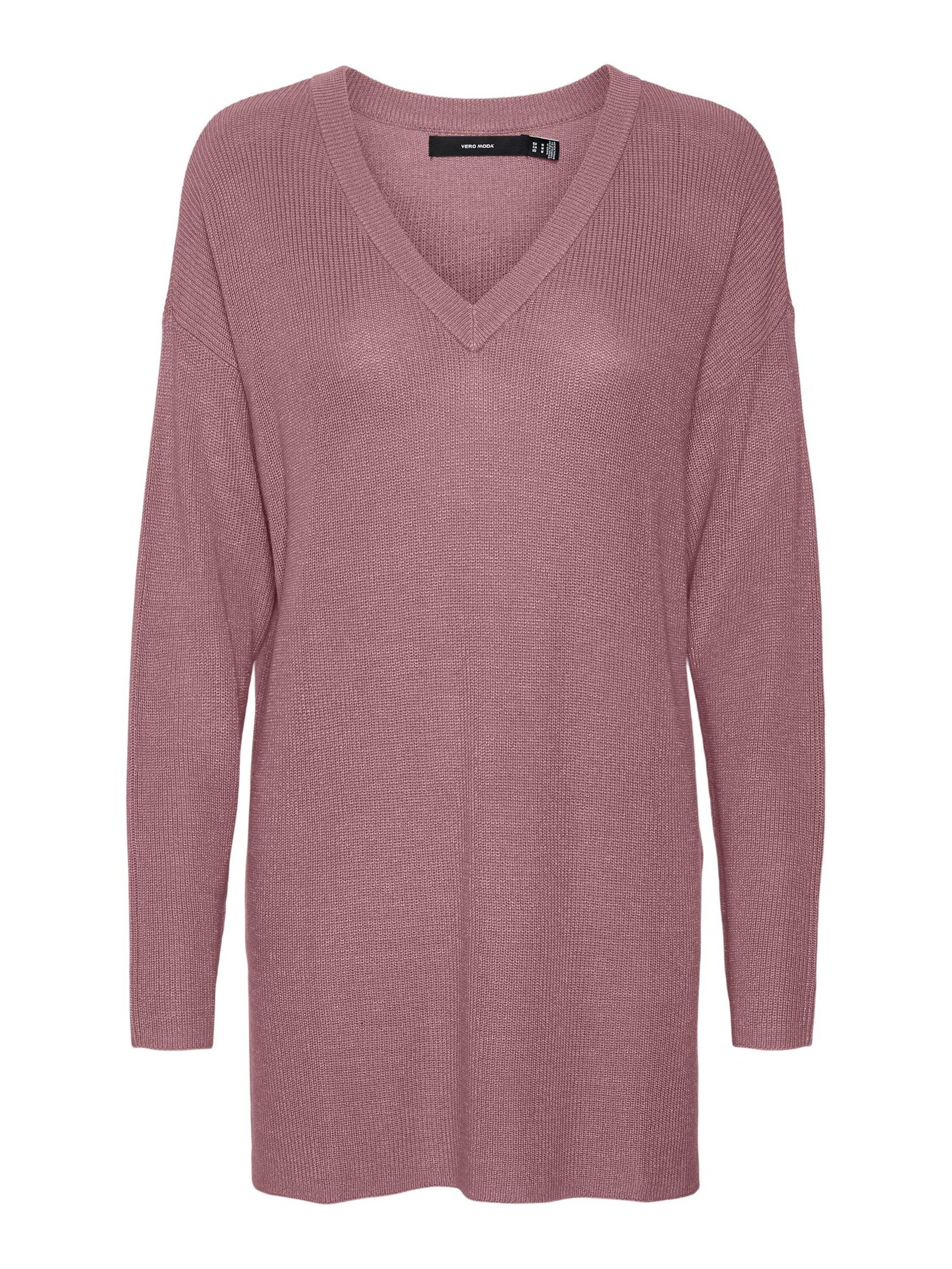 Vero Moda V-Ausschnitt-Pullover New Lexsun (1-tlg) Plain/ohne Details Rosa