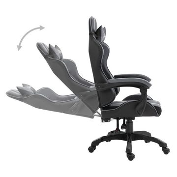 furnicato Gaming-Stuhl Grau Kunstleder (1 St)