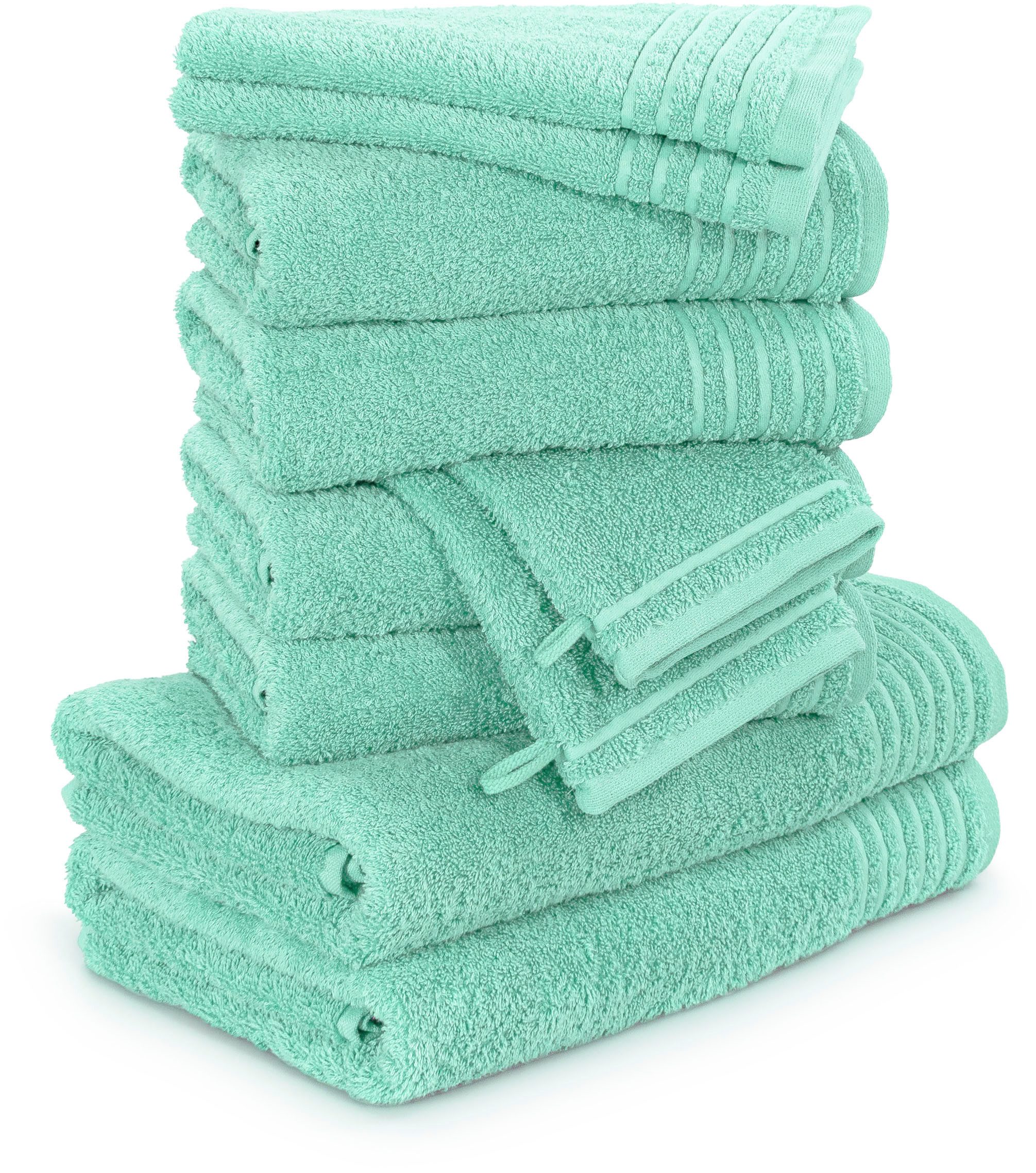 Möve Handtuch Set New Classic, Walkfrottier (10-St), Waschhandschuhen, Gäste-, Hand- und Duschtüchern, 100% Baumwolle