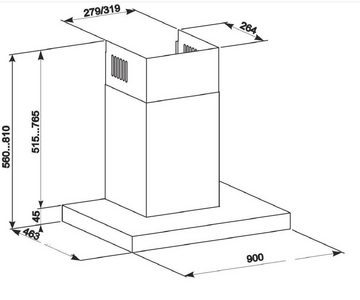 GURARI Elektro-Standherd GCH E 912 X + GCH 461 IS 9, mit 1-fach-Teleskopauszug, Elektro Standherd 90 cm/ 121L+Dunstabzugshaube 90 cm