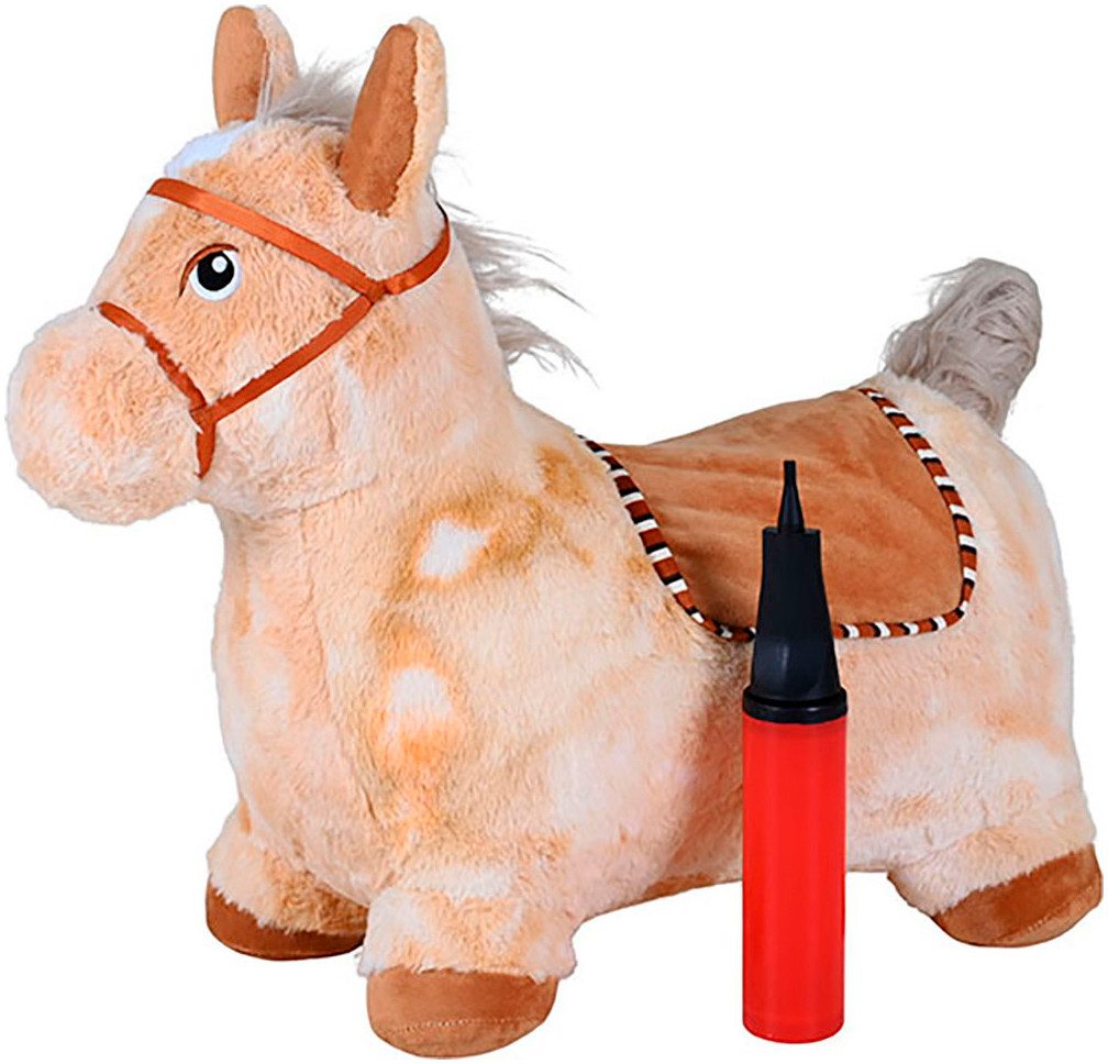 Knorrtoys® Hüpftier Pferd beige, inkl. Luftpumpe, mit Kuschelbezug
