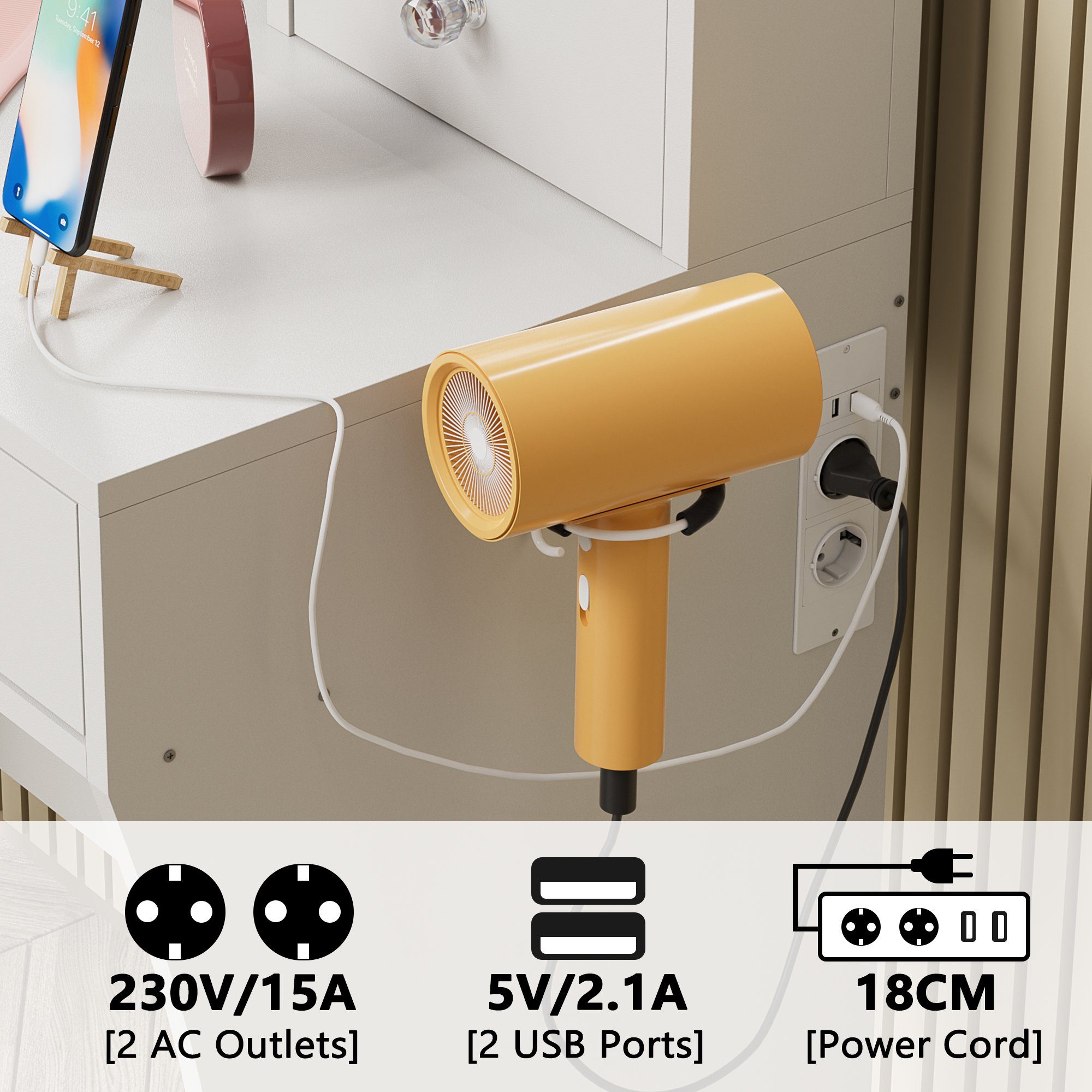 TWSOUL Schminktisch Frisiertisch mit LED Beleuchtung, Spiegel, Schublade günstig online kaufen