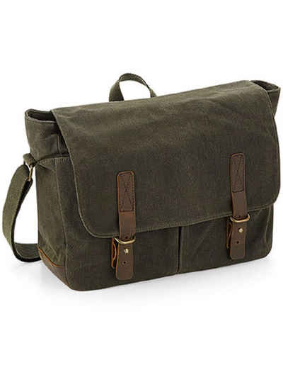 Quadra Umhängetasche Canvas Tasche Messenger Bag / 34 x 26 x 12 cm / Laptop-Tasche (bis 14 Zoll), 100% gewachster Baumwoll-Canvas