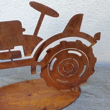 BADEKO Gartenfigur Traktor auf Platte, (Stück, 0 St)