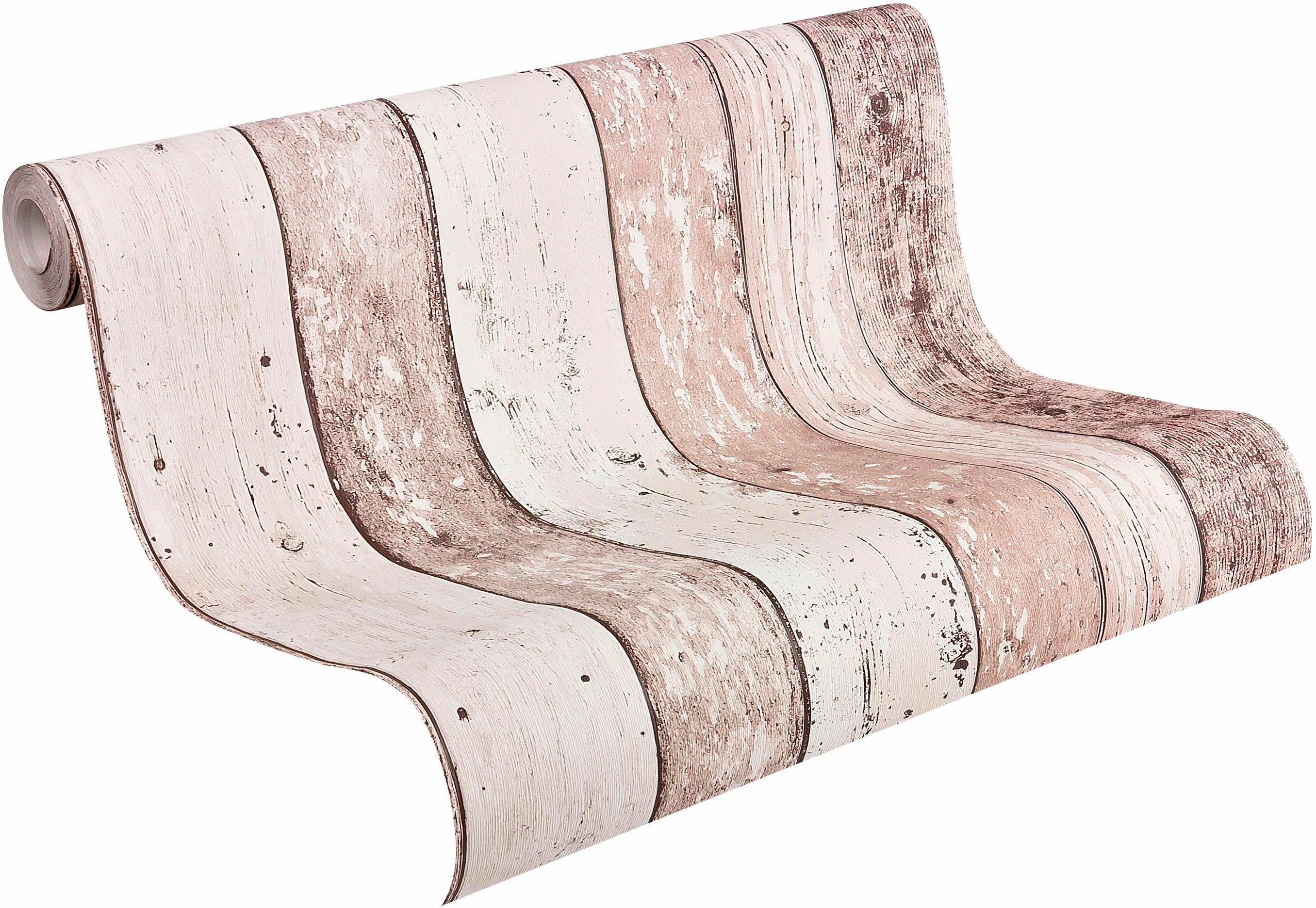living walls Vliestapete Best of Wood`n Stone 2nd Edition, leicht strukturiert, gestreift, realistisch, Holz, Landhaus Tapete Holzoptik Tapeten Wohnzimmer Schlafzimmer Design Optik