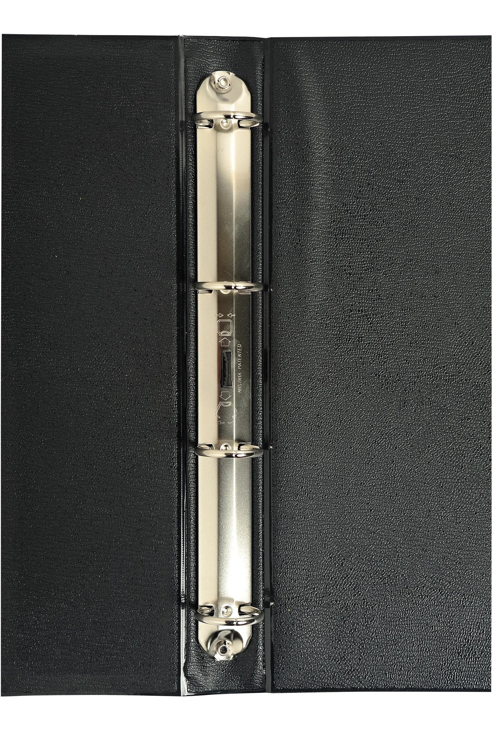 EXACOMPTA Ringbuchmappe Ringbuch PVC 24mm 4Ring Rücken 40mm für A3 quer Schwarz 41930E, Sonderformate Ringbücher